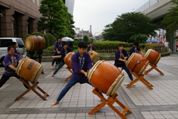 和太鼓による応援演奏